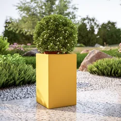 Portavaso da esterno quadrata 50 h in polietilene giallo - Melbourne