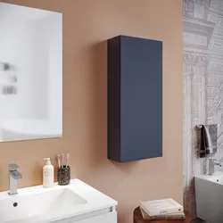 Semicolonna da bagno sospesa con 1 anta 30x80 h cm in blu notte - Union