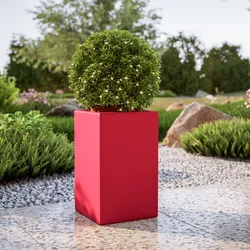 Portavaso da esterno quadrata 50 h in polietilene fragola - Melbourne