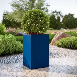 Portavaso da esterno quadrata 50 h in polietilene blu - Melbourne