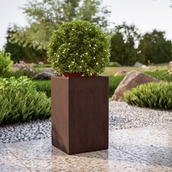 Portavaso da esterno quadrata 50 h in polietilene bronzo - Melbourne