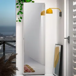 Scarpiera 60x198h cm bianco lucido con 1 anta specchiata reversibile con soft close e 10 ripiani - Startis