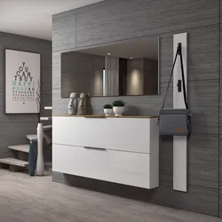 Scarpiera sospesa 160x80h cm con 2 ribalte con soft close bianco e rovere - Spencer