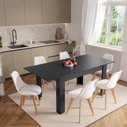 Tavolo allungabile 140-190x90 cm antracite - Asher
