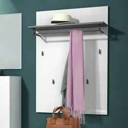 Appendiabiti 80x115h cm 1 mensola e 5 ganci bianco lucido e antracite - Aurea