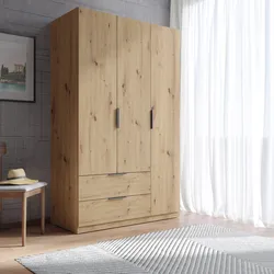 Armadio 122x200h cm rovere artisan con 3 ante e 2 cassetti - Delhi Plus