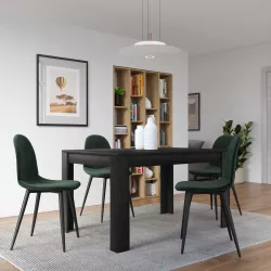 Tavolo da pranzo allungabile 137-185x90 cm nero frassinato - Brooke