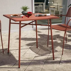Tavolo da esterno 70x70 cm in acciaio terracotta - Faber