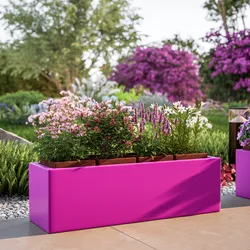 Portavaso da esterno rettangolare 100x30 cm in polietilene viola - Melbourne