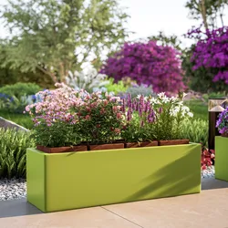 Portavaso da esterno rettangolare 100x30 cm in polietilene verde kiwi - Melbourne