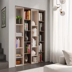 Libreria 112x186h cm 4 elementi cashmere e bronzo - Clary