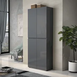 Scarpiera alta 80x200 h cm antracite lucido con 4 ante - Macie