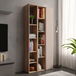 Libreria 84x186h cm 3 elementi con vani a giorno mercure e anta cashmere - Clary