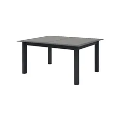 Tavolo allungabile 160/245x115 cm top effetto legno in alluminio grafite - Coza