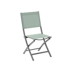 Sedia pieghevole da giardino in alluminio grafite e textilene verde oliva - Catuja