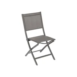 Sedia pieghevole da giardino in alluminio marrone e textilene marrone - Catuja