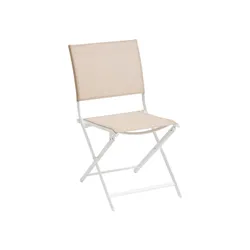 Oviala Sedia Da Giardino NICE In Alluminio E Textilene Bianco - Impilabile, Leggera, Resistente Alle Intemperie