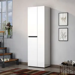 Armadio 60x190h cm bianco lucido e antracite con 3 ante - Burke
