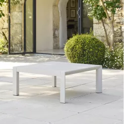 Tavolino da giardino 87x87 cm in alluminio beige - Anniki