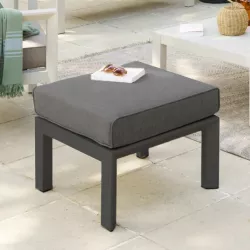 Pouf da giardino 59x59 cm in alluminio grafite con cuscino - Anniki