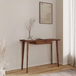 Consolle 110x40 cm in legno di mango naturale con cassetto - Tiberius