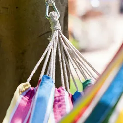 Kit di fissaggio per amaca con corde in cotone e moschettone in acciaio