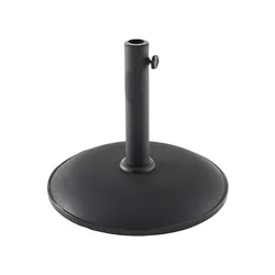 Base ombrellone rotonda 45 cm da 15 kg in acciaio e cemento nero - Abeba