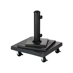 Base ombrellone con ruote 36,5x36,5 cm da 15 kg in cemento armato nero - Ghana