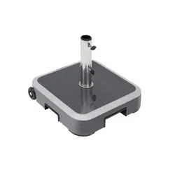 Base ombrellone con ruote 50x50 cm da 40 kg in cemento grigio con maniglia retrattile - Ritals
