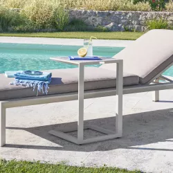 Tavolino da giardino 38x38 cm in alluminio beige - Anniki