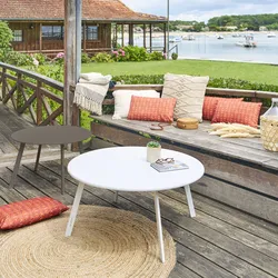 Tavolino da giardino rotondo 90 cm in acciaio bianco - Worcester