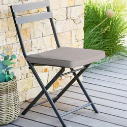 Cuscino con velcro per sedia 40x40 cm in poliestere tortora - Bangkok
