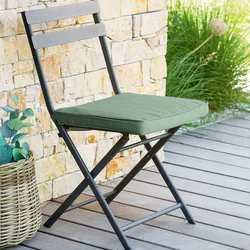 Cuscino con velcro per sedia 40x40 cm in poliestere verde oliva - Bangkok