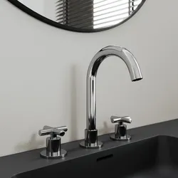 Miscelatore lavabo a 3 fori in ottone cromo - Enif
