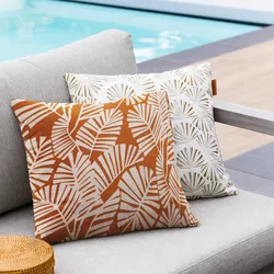 Cuscino decorativo da esterno 40x40 cm in poliestere cammello con fantasia - Teodoro