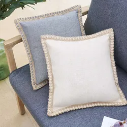 Cuscino decorativo da esterno 40x40 cm in poliestere e juta beige - Nereo