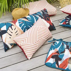 Cuscino decorativo da esterno 30x50 cm jacquard bianco e terracotta - Tobias