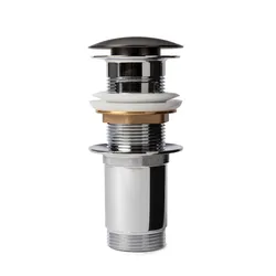 Piletta click-clack universale 11 h cm e tappo nero spazzolato