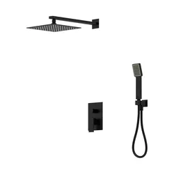 Set incasso doccia in ottone nero opaco - Court
