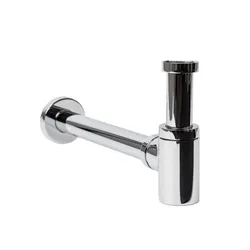 Sifone basso tondo per lavabo cromo