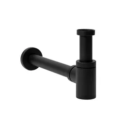 Sifone basso tondo per lavabo nero
