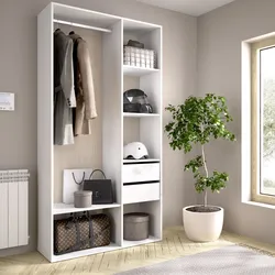 Armadio 98x205h cm reversibile bianco ed effetto rovere naturale con cassetti - Bernac
