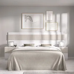 Letto matrimoniale 160x200 cm bianco ed effetto rovere cannettato con testata e 2 comodini - Soffio