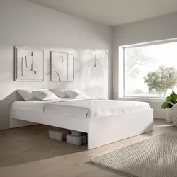 Letto matrimoniale sommier 160x200 cm in legno bianco - Novak