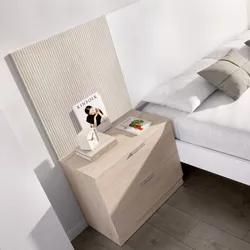 Comodino 46h cm in legno effetto rovere naturale con 2 cassetti - Novak