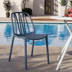 Sedia da giardino impilabile in polipropilene blu - Lennyn