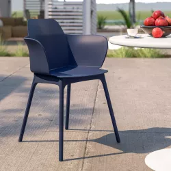 Poltrona design da giardino in polipropilene blu - Stormy