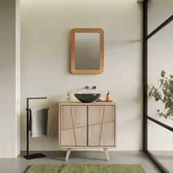 Mobile bagno 80 cm con ante in legno di mindi - Fluire