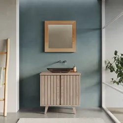 Mobile bagno 80 cm con ante in legno di mindi - Vivido