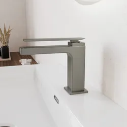 Miscelatore lavabo in ottone nikel spazzolato - Reef